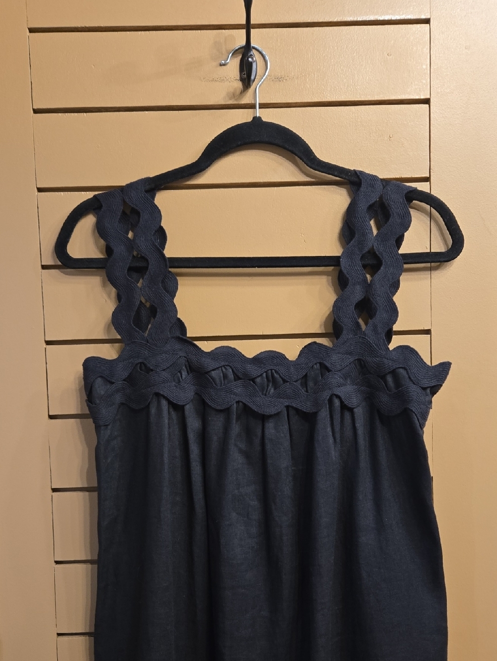 Tuckernuck Black Ric Rac Linen Ellis Dress Size Small - Picture 5 of 10